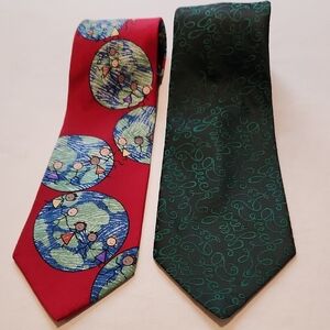 Vintage | Save the Children Red | Green  Polyester | Tie Sets